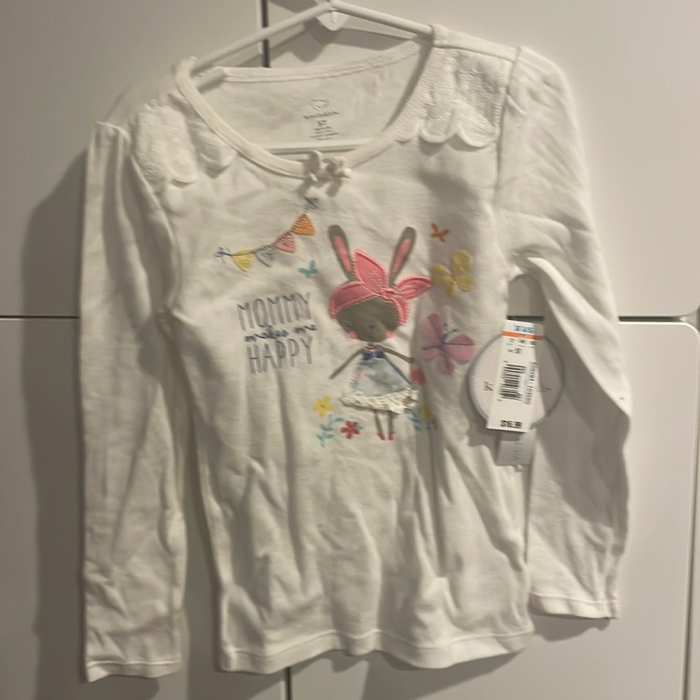 Long sleeve bunny shirt for girls